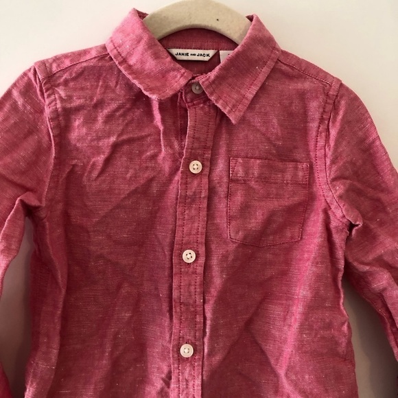 Janie and Jack Red Baby Button Down Shirt 2T - Picture 3 of 7